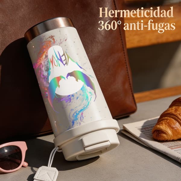 Kaffetermos 500ml Rostfritt Stål Modern Design, Isolerad kaffemugg, läckagesäker resemugg med lock Black