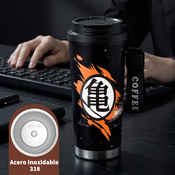 Kaffetermokande 500ml Rustfrit Stål Kunstnerisk Design Black