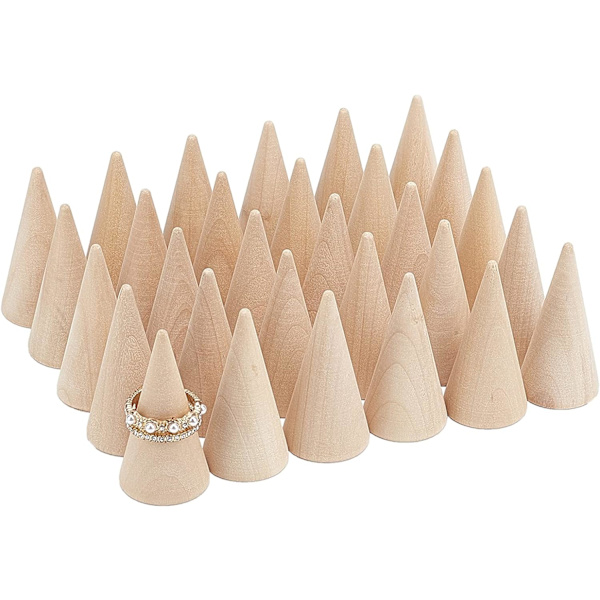 30 stykker trekoniske ringholdere ringholder smykkedisplay