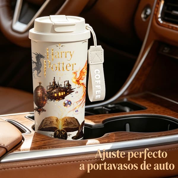 Kaffetermos 500ml 316 Rostfritt Stål Blommig Design, Isolerad kaffemugg, läckagesäker resemugg med lock Pink
