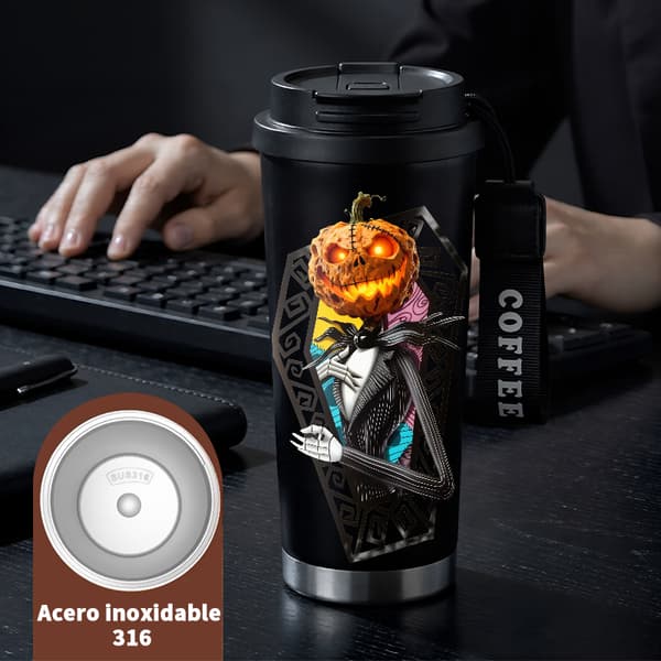 Termokrus 500ml 316 Rustfrit Stål Tegneserie Design Black