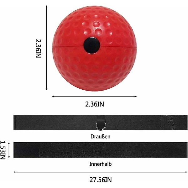 Refleksbold Boksetræningsbold, Bokse Sport, Velegnet til Voksne/Børn, Bedste Bokseudstyr til Hånd-Øje-koordination og Fitness, Hjemmetræning