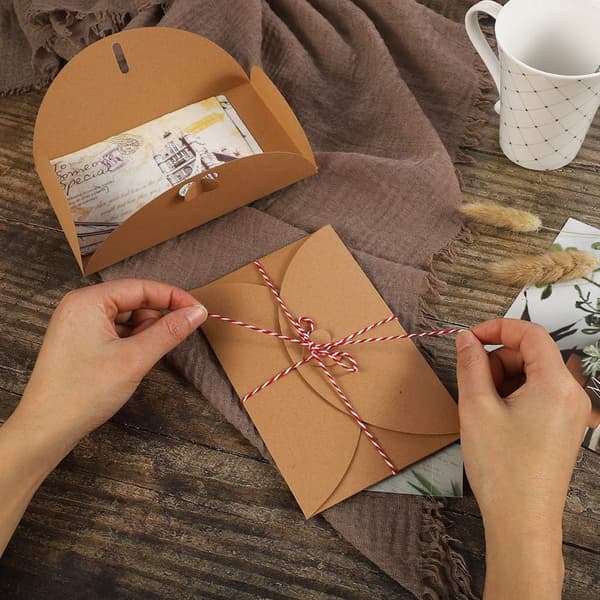 10-pack Presentkort Kuvert 17 x 11cm Kraftpapper Kuvert