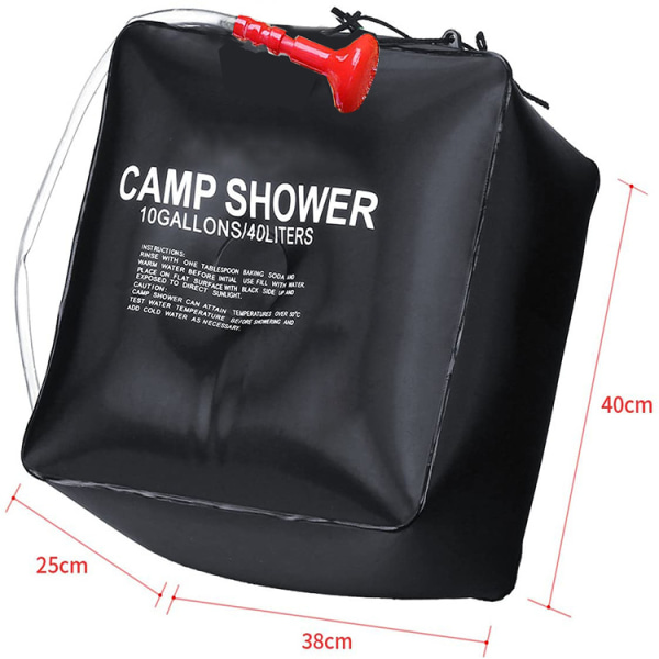 1 stk Sort Udendørs Camping 40L Brusepose Badning Hår