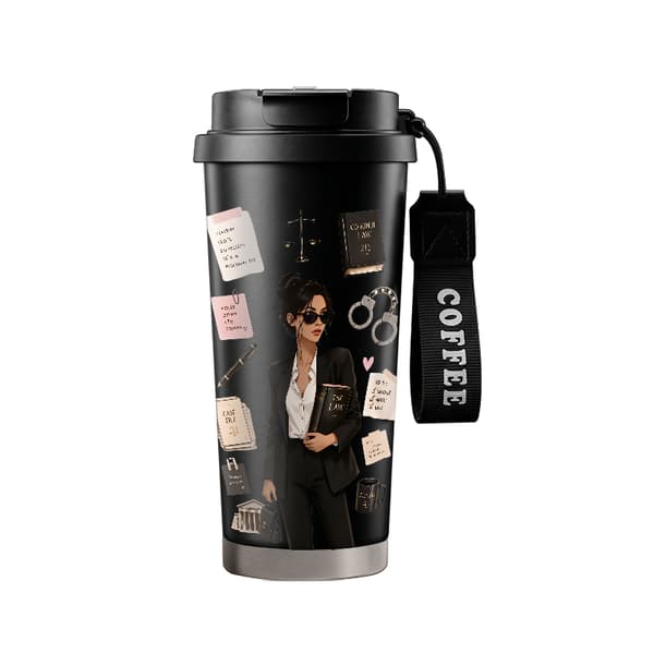 Kaffetermos 500ml Rustfritt Stål Kunstnerisk Design Black