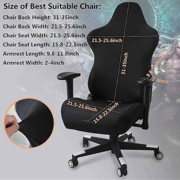 Gamingstolbeskyttelse - 4 deler Kontorstolbeskyttelse/Gamingstolbeskyttelse, A