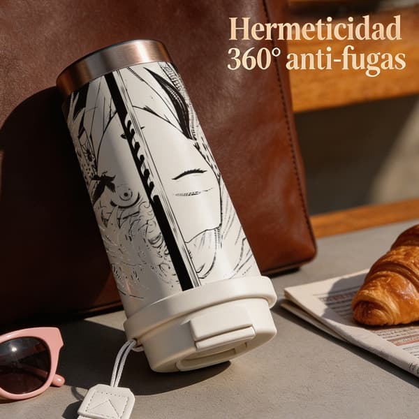 Termosmugg 500ml Rostfritt Stål Minimalistisk Design, Isolerad kaffemugg, läckagesäker resemugg med lock White