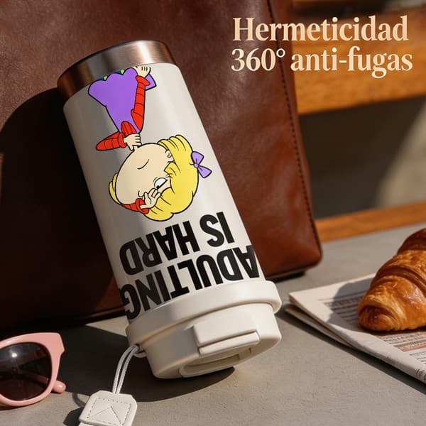 Kaffetermos 500ml 316 Rustfritt Stål Abstrakt Design White