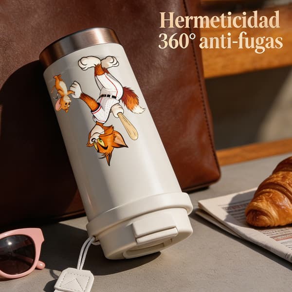 Termoskaffeemugg 500ml Rostfritt stål Minimalistisk design, Isolerad kaffemugg, läckagesäker resemugg med lock White