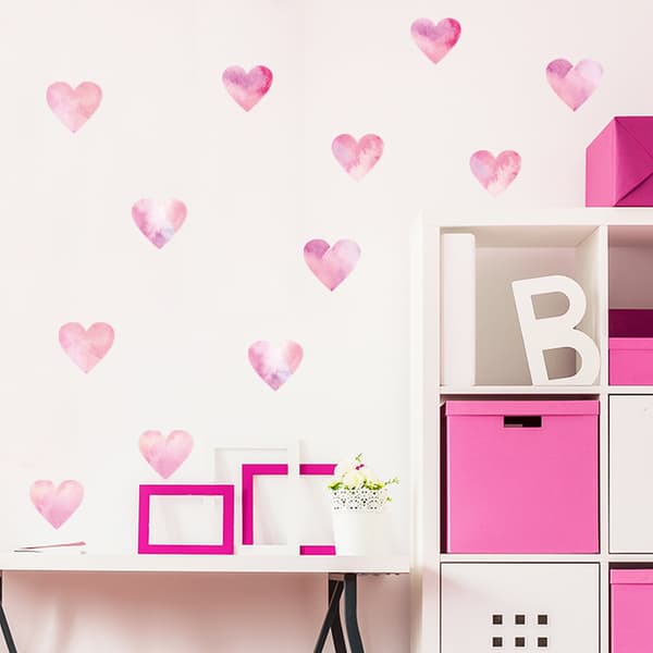4 stycken målade rosa kärlekssovrum garderob kylskåp