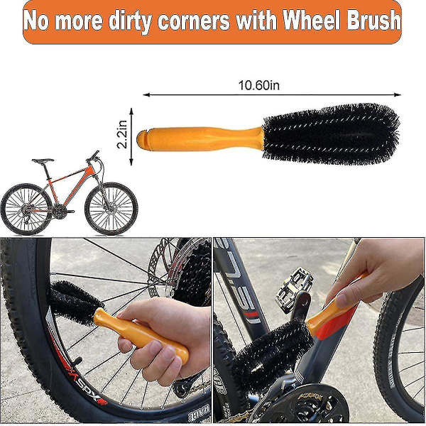 Cykelkedje rengöringskit, 8-pack precision cykel rengöringsborste verktyg cykelkedjeskrubber