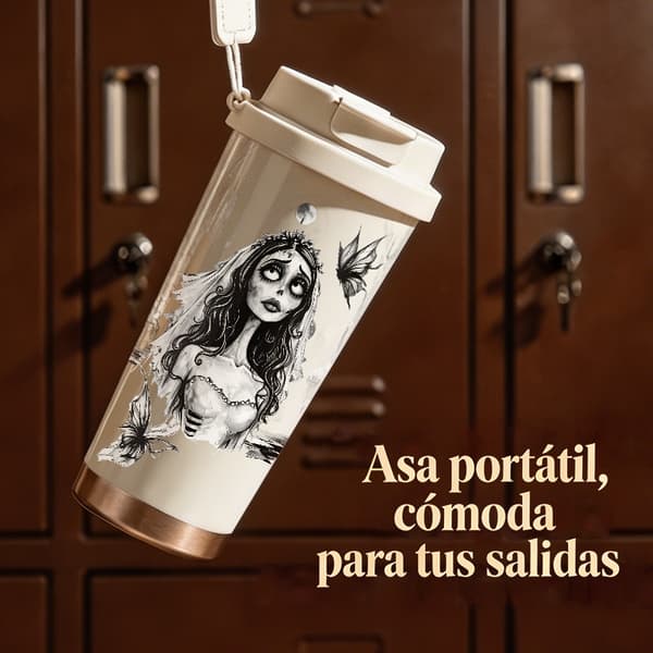 Kahvitermos 500ml Ruostumaton teräs Eläinkuviointi White