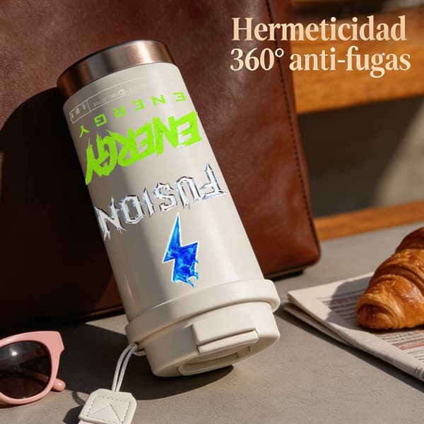 Termisk kaffekopp 500ml Miljøvennlig Blomsterdesign Black