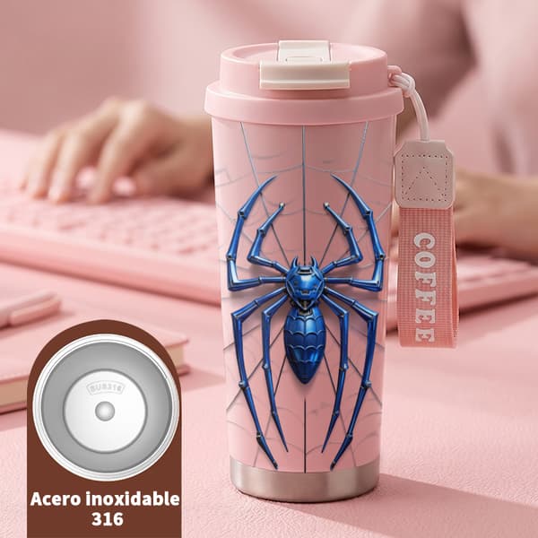 Kaffe Termokande 500ml Rustfrit Stål Sødt Design Pink