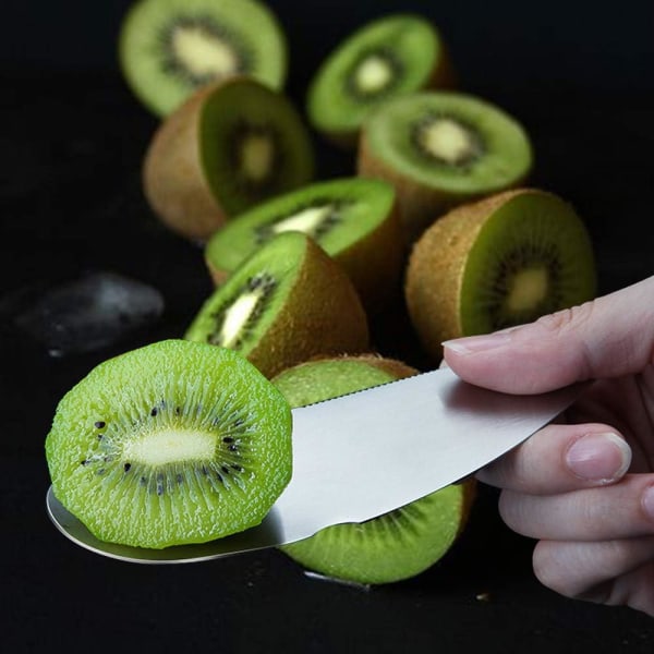 4 rustfrie fruktkniver, fruktgravingsskjeer, kiwi