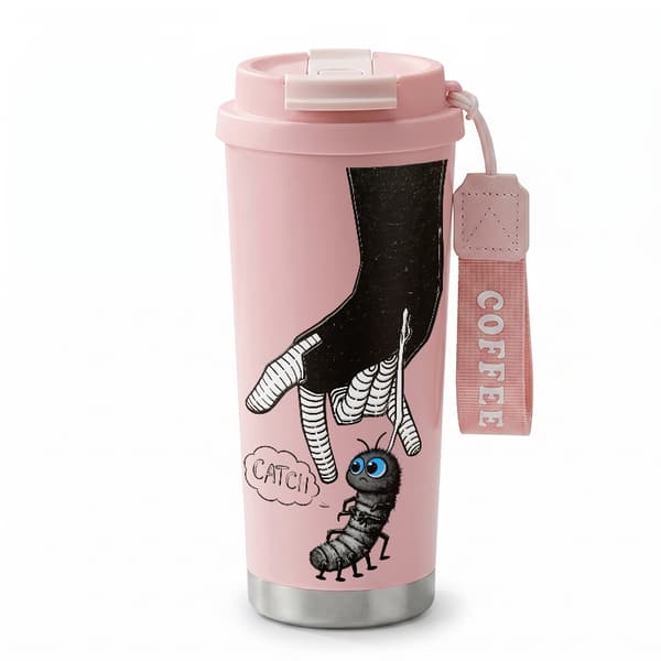 Termosmuki 500ml Ruostumaton teräs Jouluaihe Pink