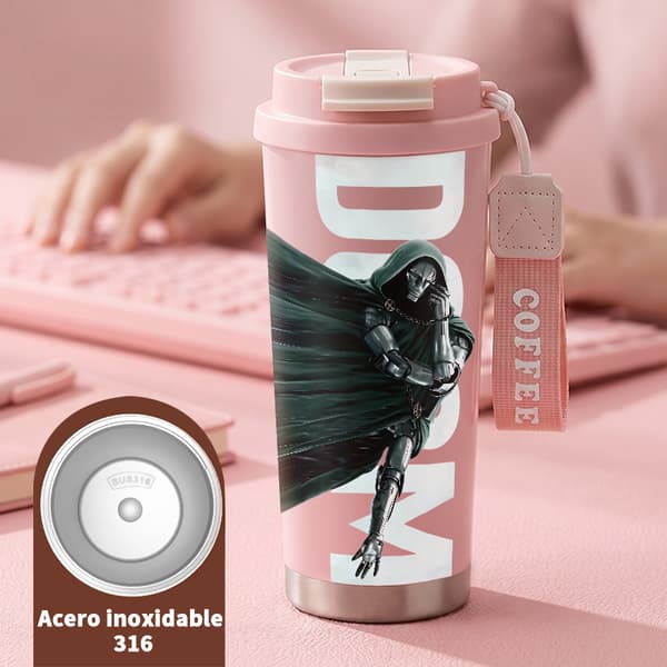 Kaffe Termokande 500ml 316 Rustfrit Stål Trendy Design Pink