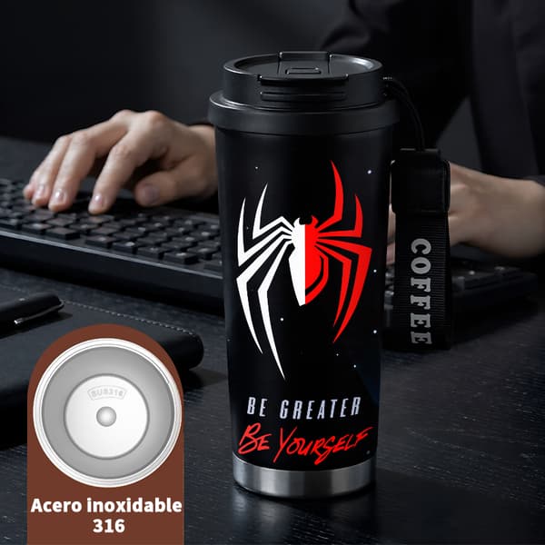 Kaffetermokande 500ml 316 Rustfrit Stål Halloween Design Black