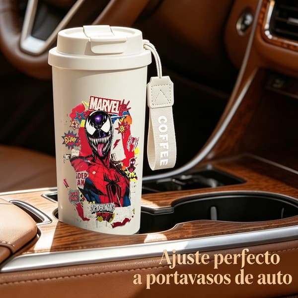 Bærbar kaffetermos 500 ml BPA-fri grafisk design White