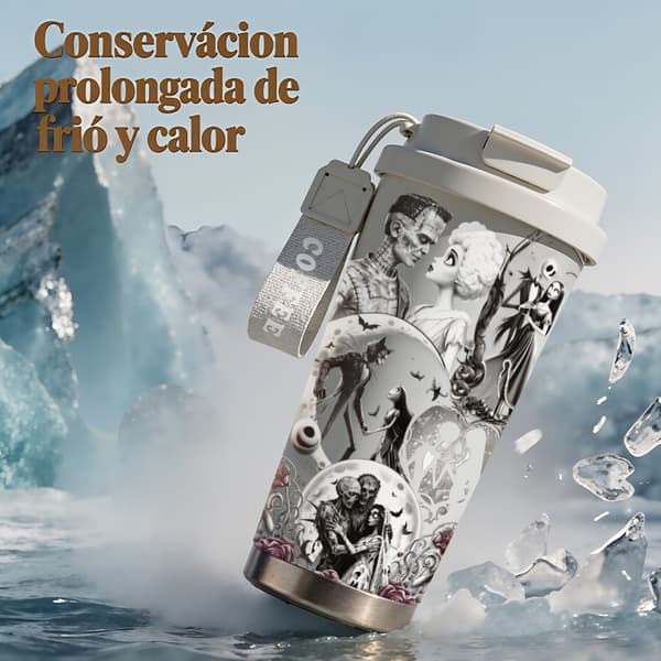 Kaffetermos 500ml Rustfritt Stål Halloween Design White