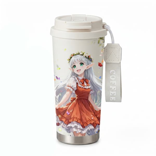 Bærbar Kaffe Termokande 500ml Rustfrit Stål Moderne Design White