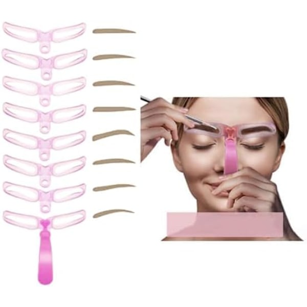 Reusable design of 8 eyebrow shaped eyebrow templates