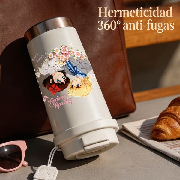 Kaffetermos 500ml 316 Rustfritt Stål Juledesign Pink