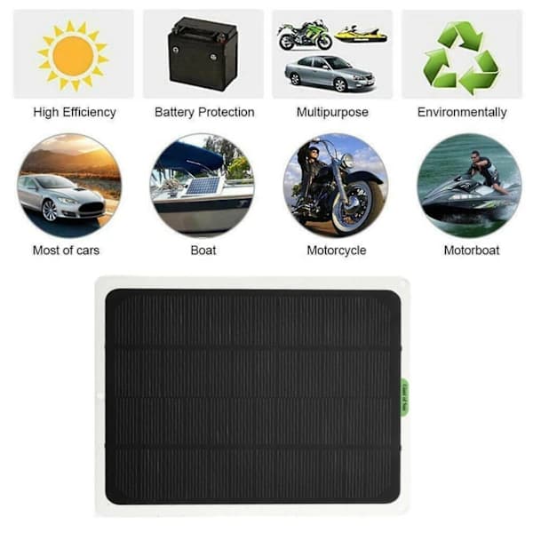 22w solpanel 12v vedlikeholdslader batterilader kit vedlikeholder båt bobil bil, A
