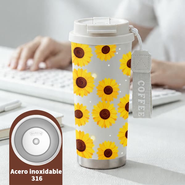 Kaffetermos 500ml Rustfritt Stål Moderne Design White