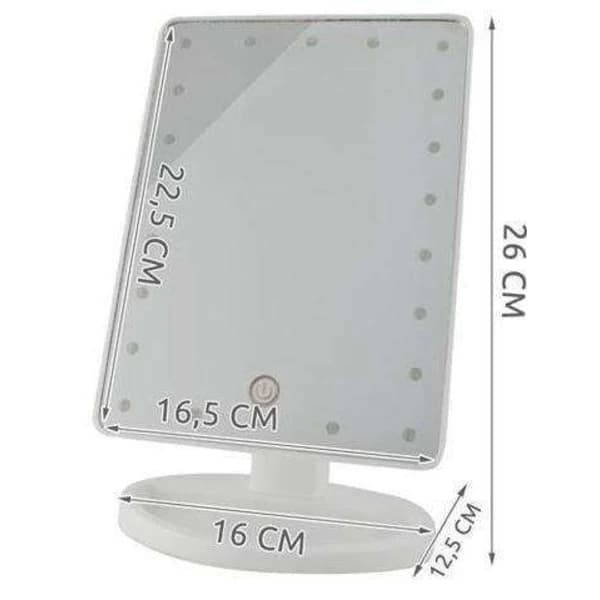 Makeupspejl med LED-lys - Justerbar - Hvid