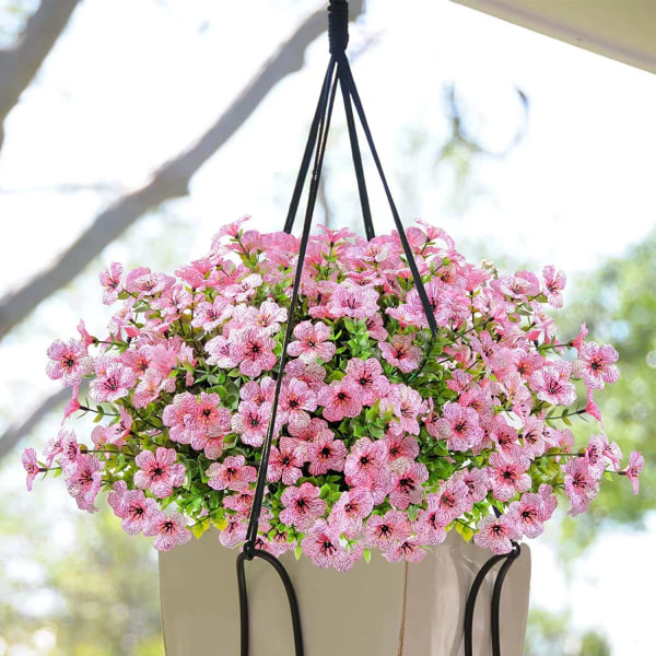 4 stycken 7-grens eucalyptus violett konstgjorda blombukett
