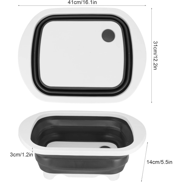 1 stk skjærebrett dreneringskurv, sammenleggbar med en
