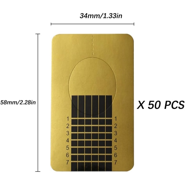 Neglekunst formklistremerke, 50 stykker neglform, selvklebende