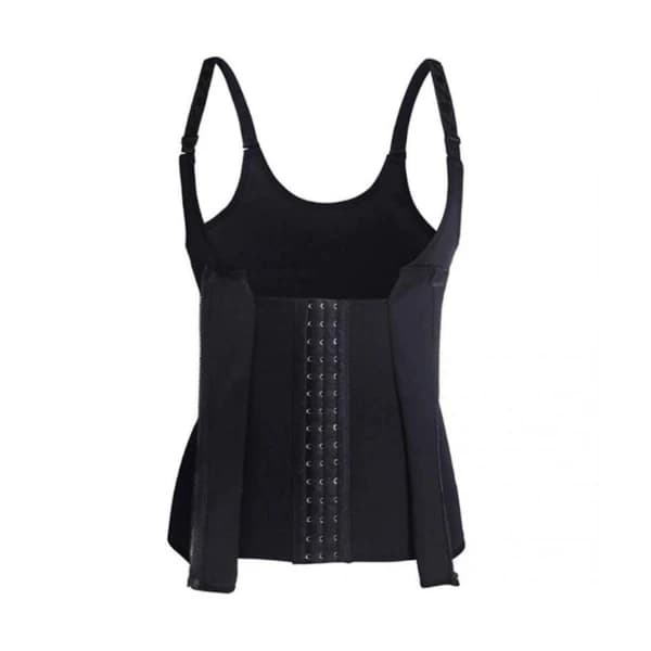 Midjetræner Shapewear Top Taljetræner Smal Talje Sort XL