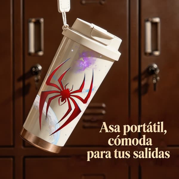 Termisk kaffemugg 500ml lufttätt lock juldesign, Isolerad kaffemugg, läckagesäker resemugg med lock White