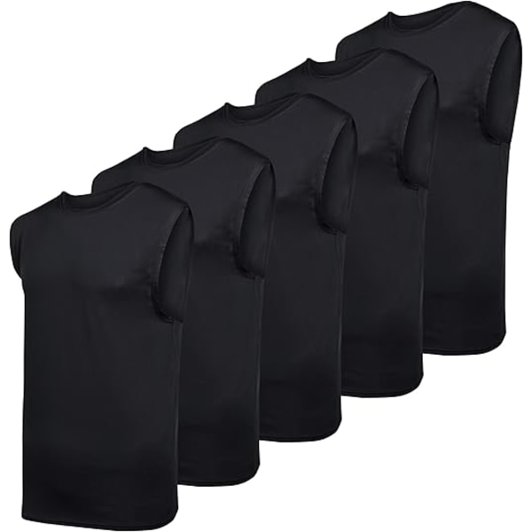3 & 5-pack: Träningslinne för män med Dry-Fit - Standard- och stora storlekar (XXXL) XXXL