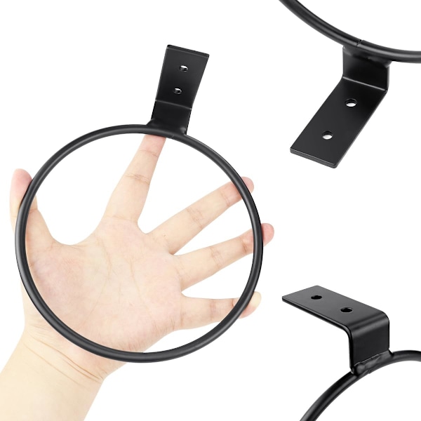 2-pack Blomkrukshållare Växtkrukshållare Ring Väggblomkrukshållare Ring för Väggmontering, för Växtkrukor Svart (6 tum)