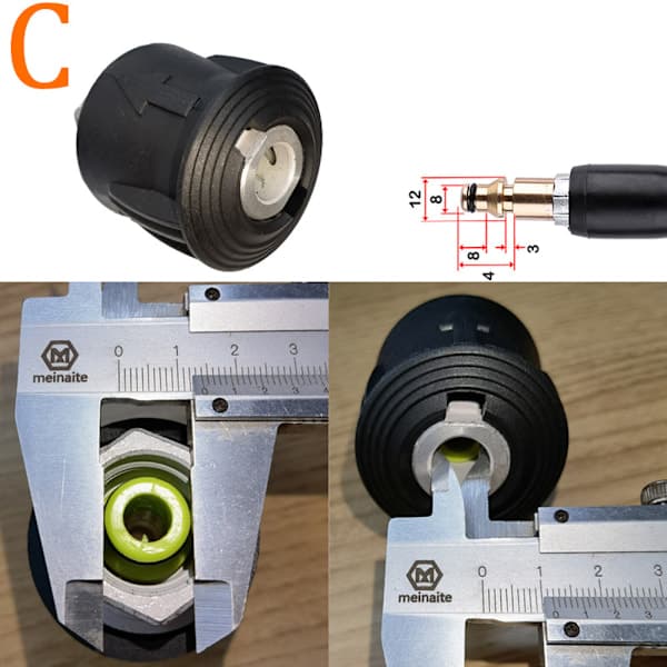 Adapter til højtryksrenser til pistol og højtryksrenser, kun Co,A