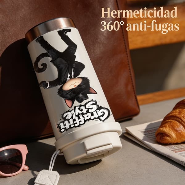 Kaffetermos 500ml Rustfritt Stål Minimalistisk Design Black