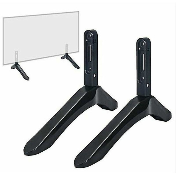 Universell TV-stativfotfeste for 32-65 tommers Samsung Vizio Sony LCD-TV, ikke for LG TV, svart TV-stativ bordstativ 2 stk