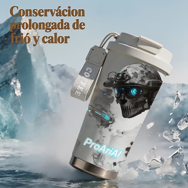 Kaffetermos 500ml 316 Rustfritt Stål Grafisk Design Black