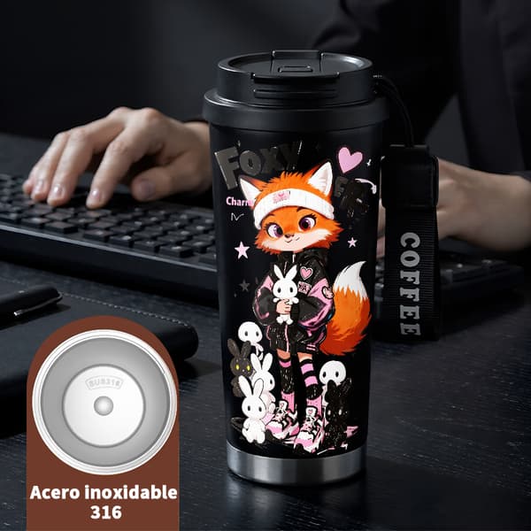 Kaffetermos 500ml 316 Rustfritt Stål Minimalistisk Design Black