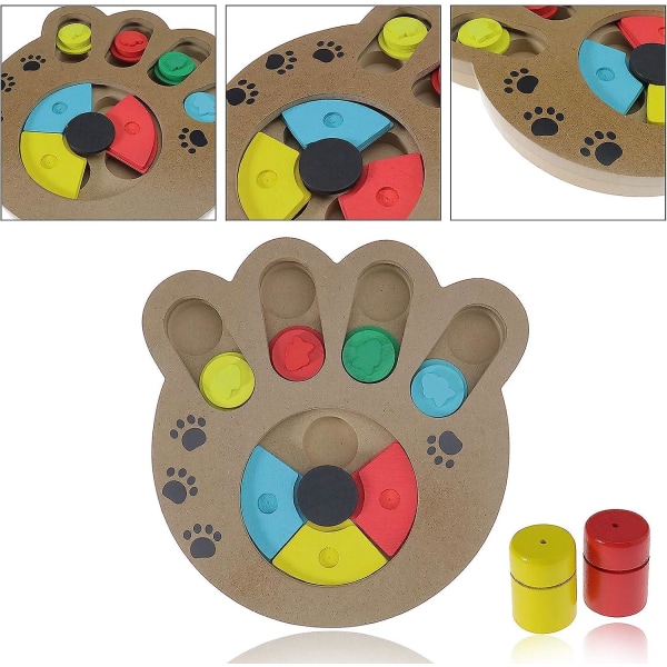 Opret idé Interaktive legetøj til hund kat kæledyr skåle IQ træning puslespil platform interaktiv dispensering spil mad skål, træ