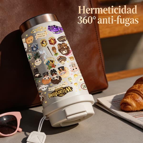 Kaffetermos 500ml 316 Rostfritt Stål Modern Design, Isolerad kaffemugg, läckagesäker resemugg med lock White