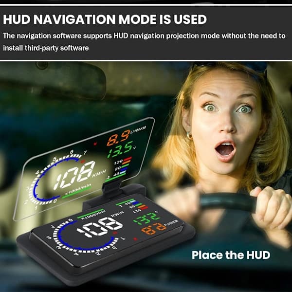 Head-Up Display-holder til HUD-smartphone, GPS-navigation HUD-telefonholder, A