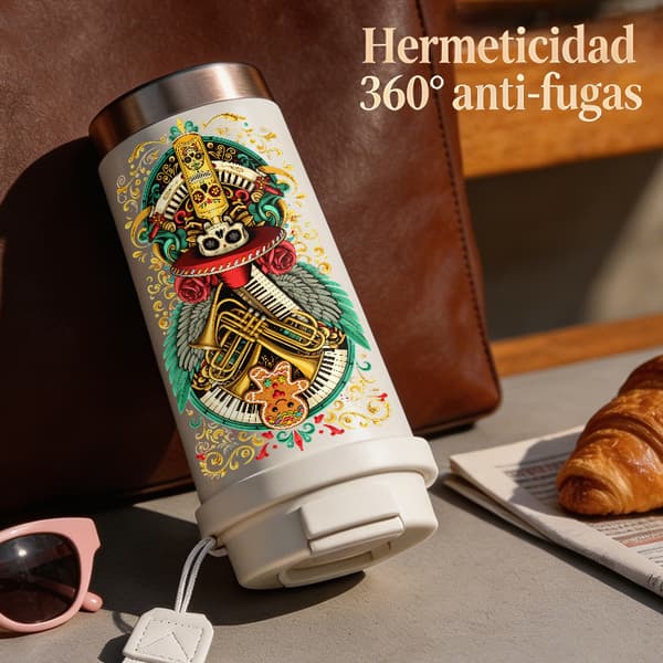 Termoskaffemugg 500ml för kontor Geometrisk design, Isolerad kaffemugg, läckagesäker resemugg med lock Pink