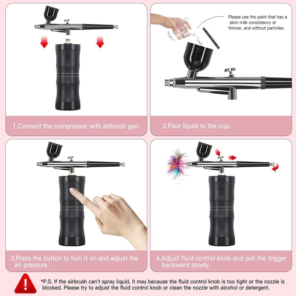 1 st Nagelmodell Färg- och Målnings Spraypistol Syreinsprutning