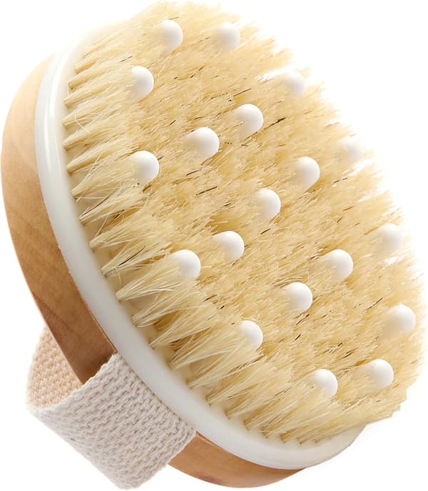 Tør Børste til Kroppen (1 stk), Tør Børste mod Cellulite og Lymfedrænage, Eksfolierende Børste med Bløde Massageknopper
