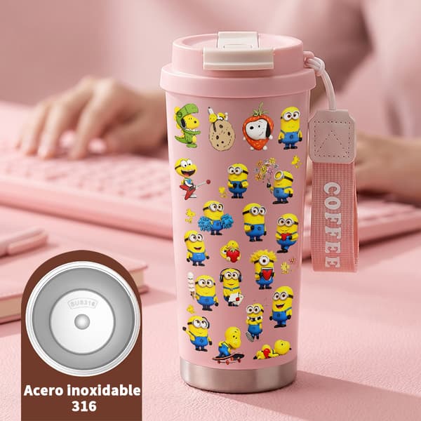 Kaffetermos 500ml Rustfritt Stål Halloween Design Pink