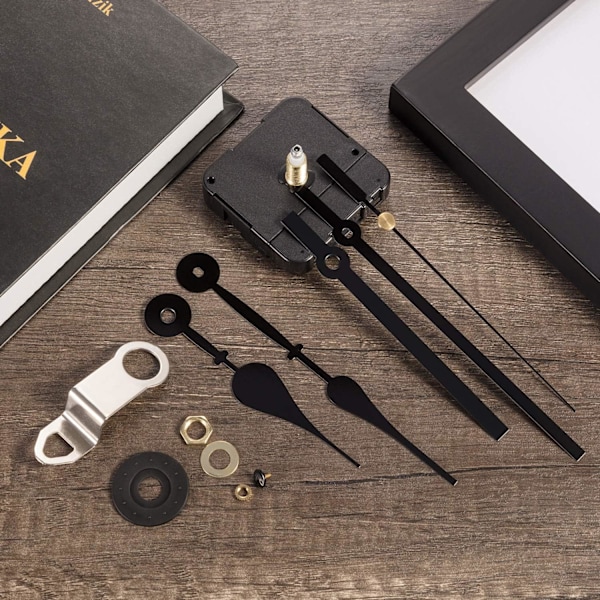 Vägg Quartz Klockmekanism Kit med 2 Olika Par av Visare Klocka DIY Reparationsdelar (Axellängd 4/5 Tum/ 20 mm)